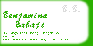 benjamina babaji business card